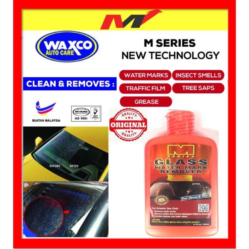 🔥🔥[Ready Stock]🔥🔥WAXCO M SERIES GLASS WATER MARK REMOVER 200ML+FREE🎁🎁🎁