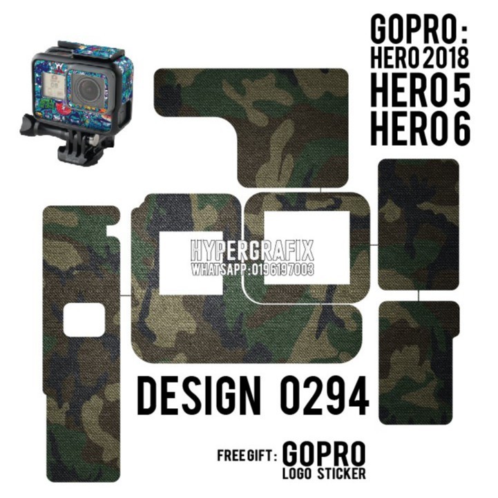GOPRO HERO 5,6,7 BLACK STICKER SKIN (DESIGN 0294) | Shopee Malaysia