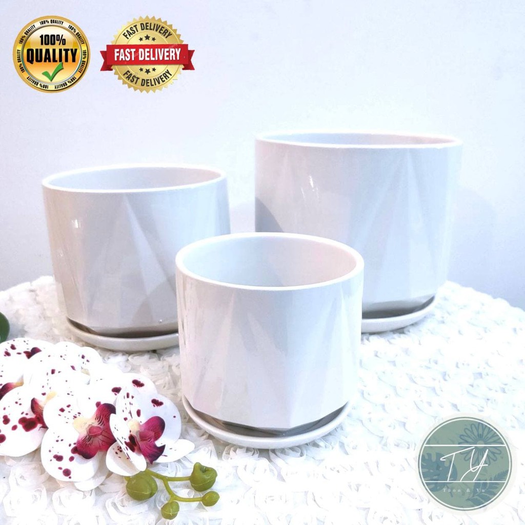 🔥PREMIUM🔥 Pasu Seramik ||Design Segitiga | Shopee Malaysia
