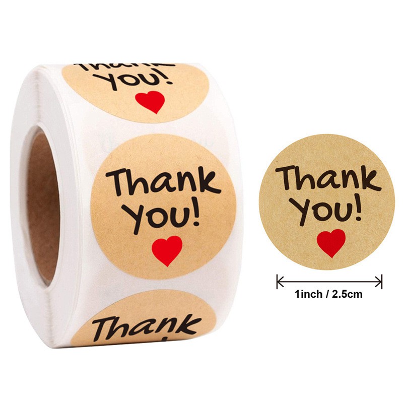 Roll 500 Stickers Thank you Stickers - Super Cute Thank you | Shopee ...