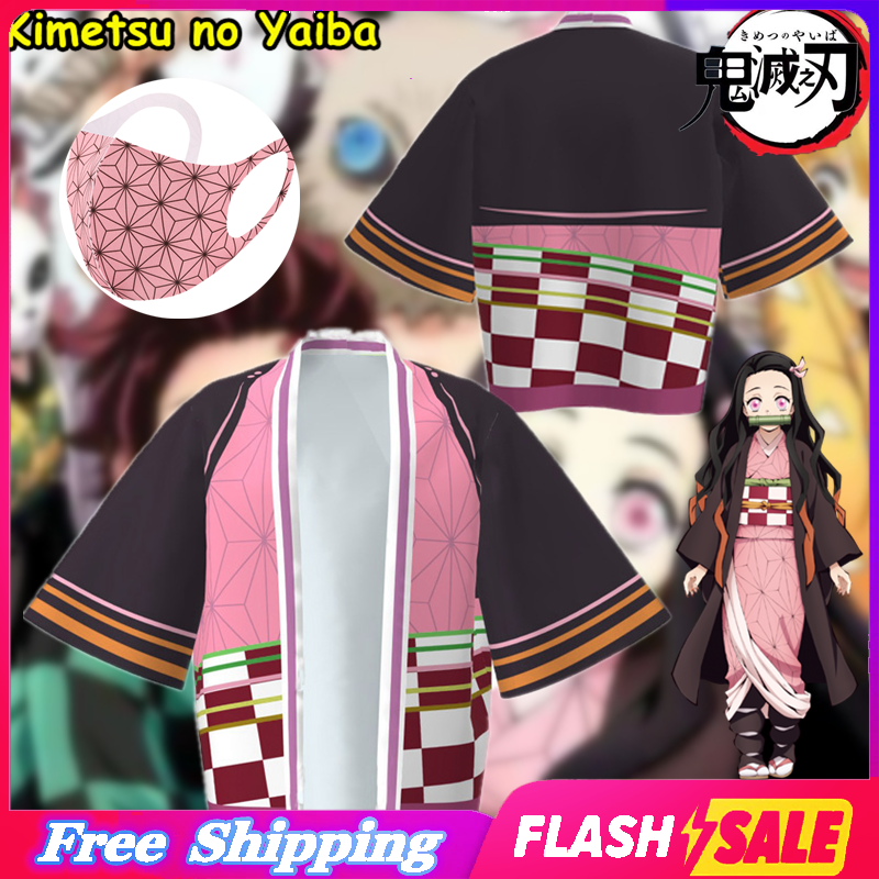 Demon Slayer Kimetsu No Yaiba Cosplay Costume Kamado Nezuko Kids Girls ...