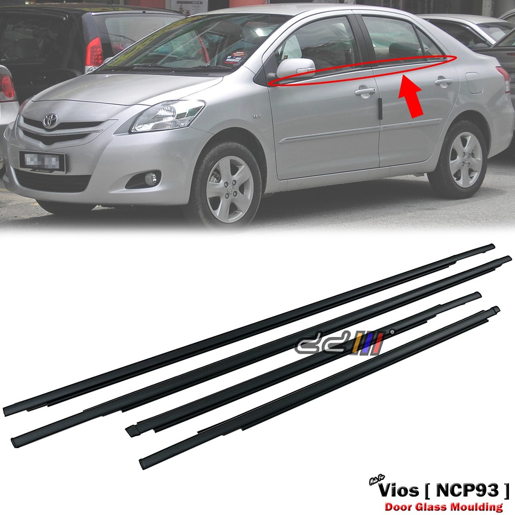 Door Glass Outer Moulding Window Trim For Toyota Vios NCP92 NCP93 2007 ...