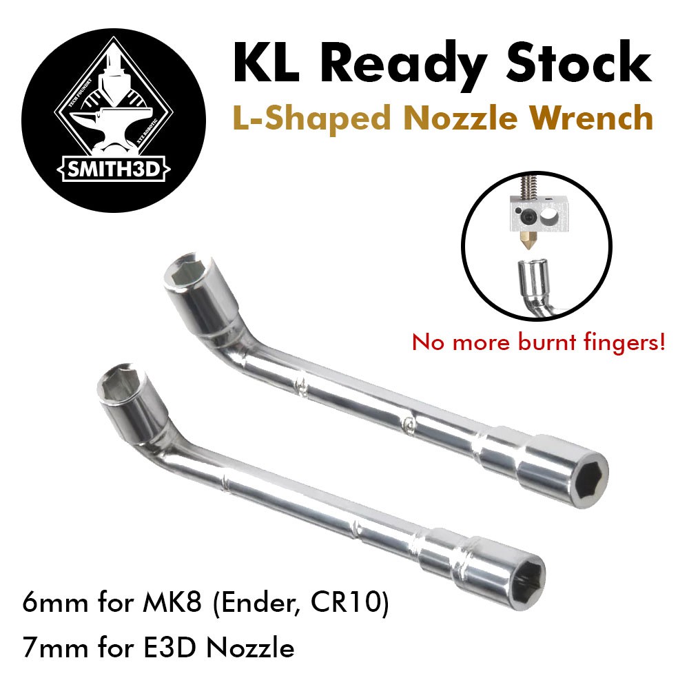 Lshaped Nozzle Wrench 6mm / 7mm for Ender 3 Ender 5 CR10 E3D V6 MK8