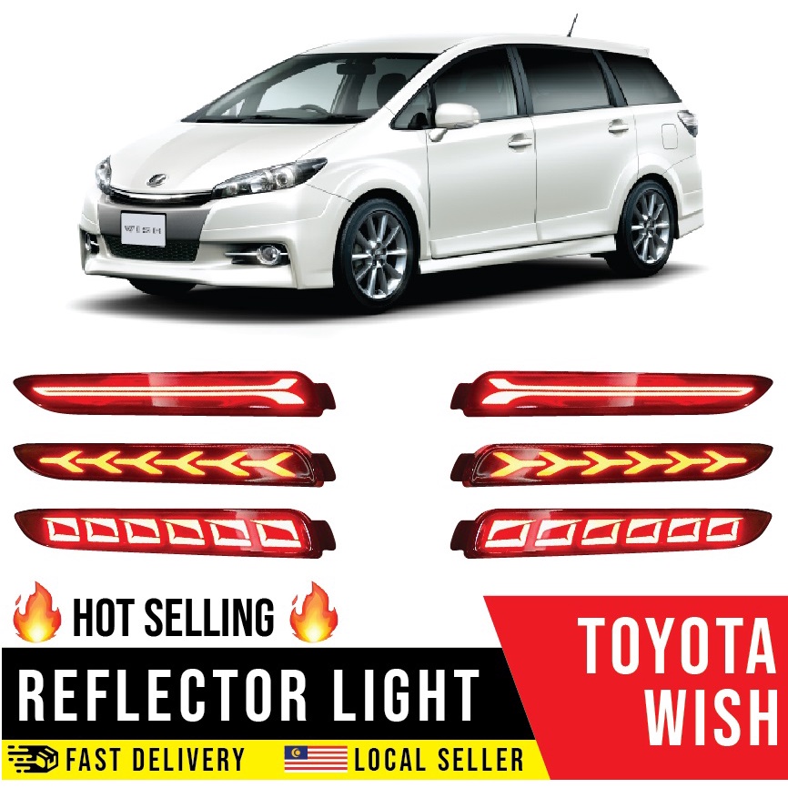 Wish Rear Reflector LED Light Back Bumper Modellista Toyota Accessories ...