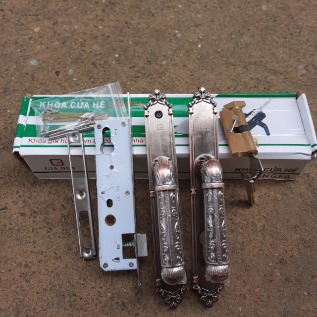 Aluminum Door Lock Set, Xingfa System Door, Luxury Copper Color Family