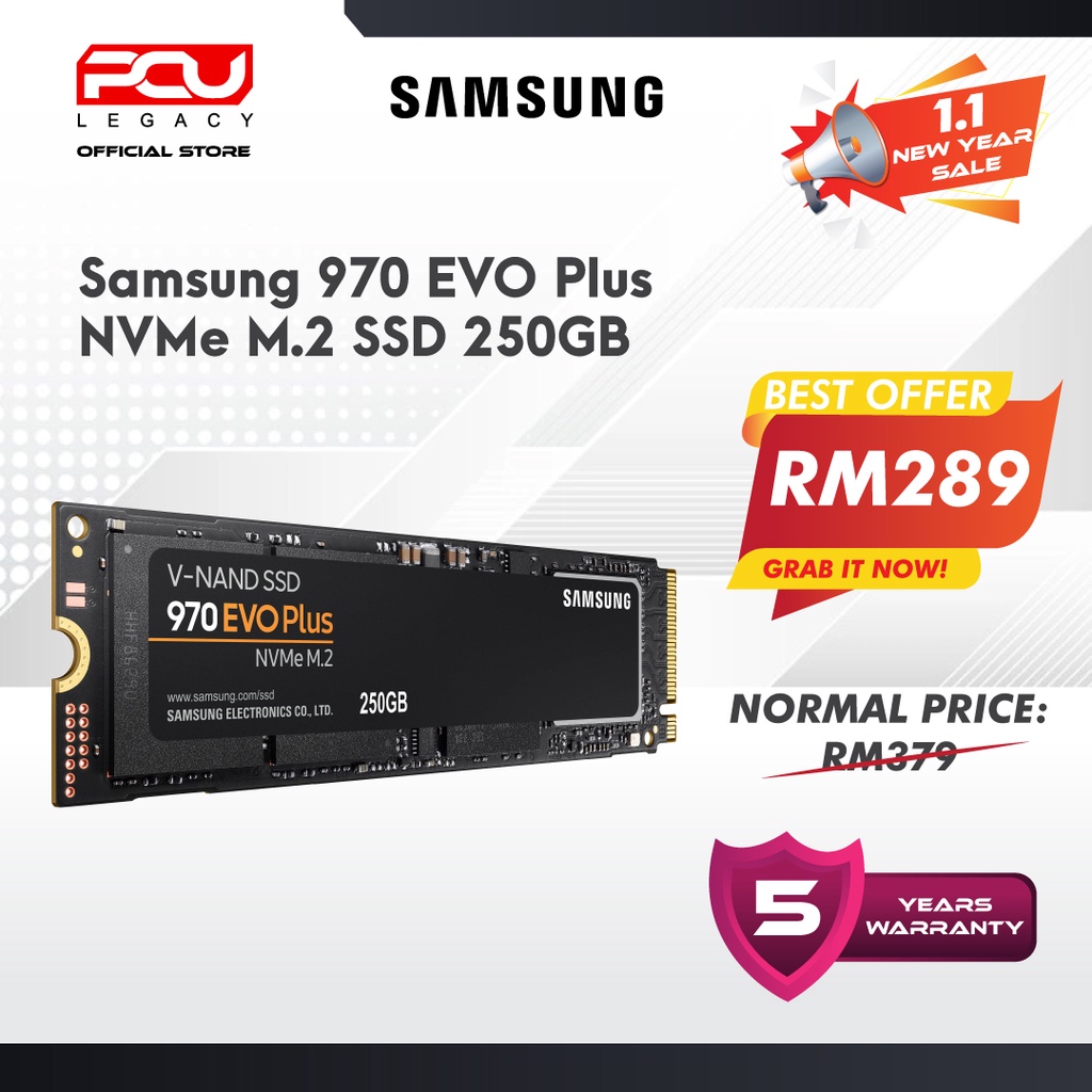 SAMSUNG 970 EVO PLUS NVME SSD 250GB 500GB 1TB