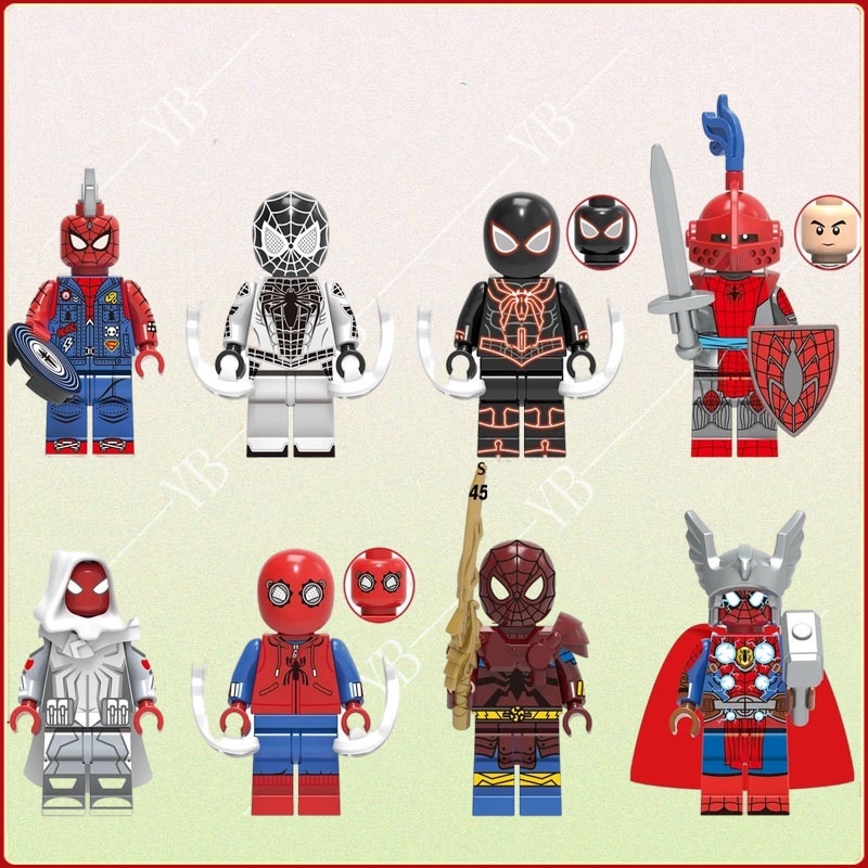 Children's Assembled Toys Spider-Man Knight Minifigures Puzzle Particle ...