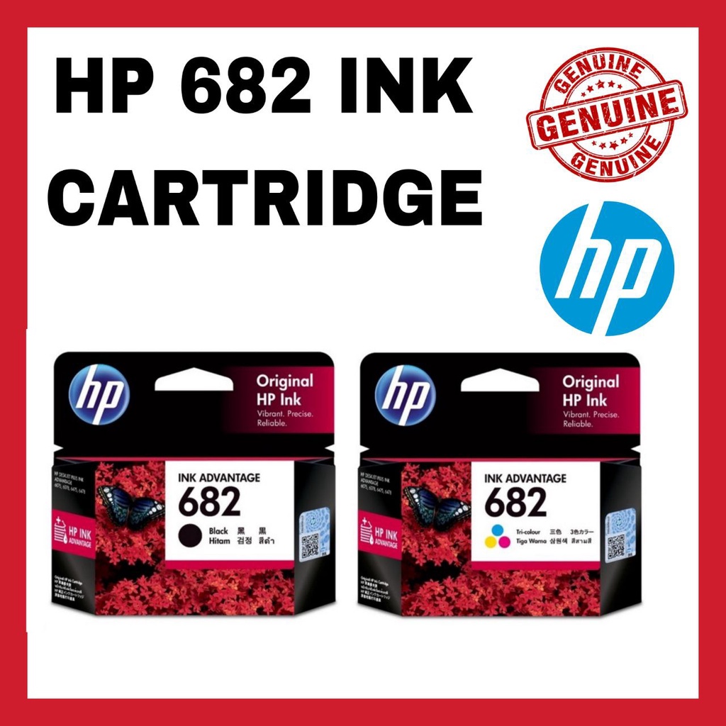 Original Hp 682 Ink Catridge Black And Color Shopee Malaysia 0350