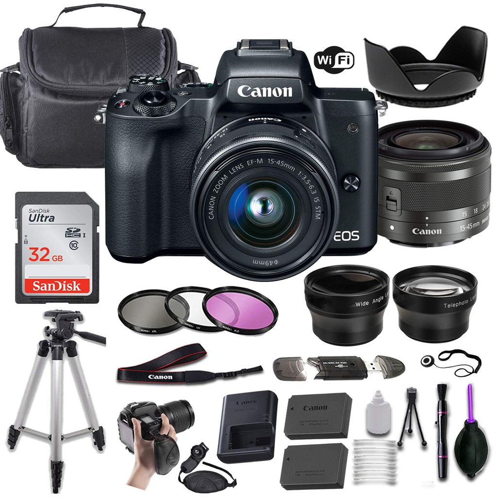 Canon Eos M Mirrorless Digital Camera Black W Ef M Mm F Is Stm Shopee Malaysia