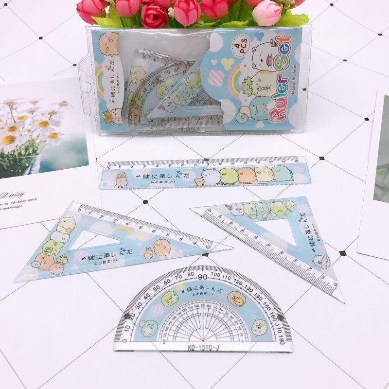 Echo W409 Sumikkogurashi Ruler Set Ruler Ruler Set Ruler Four-Piece Set ...