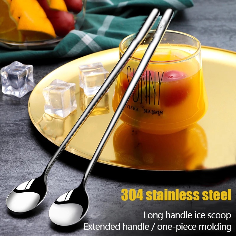 304 Stainless Steel Spoons With Long Handle Korean Soup Spoon Dinner