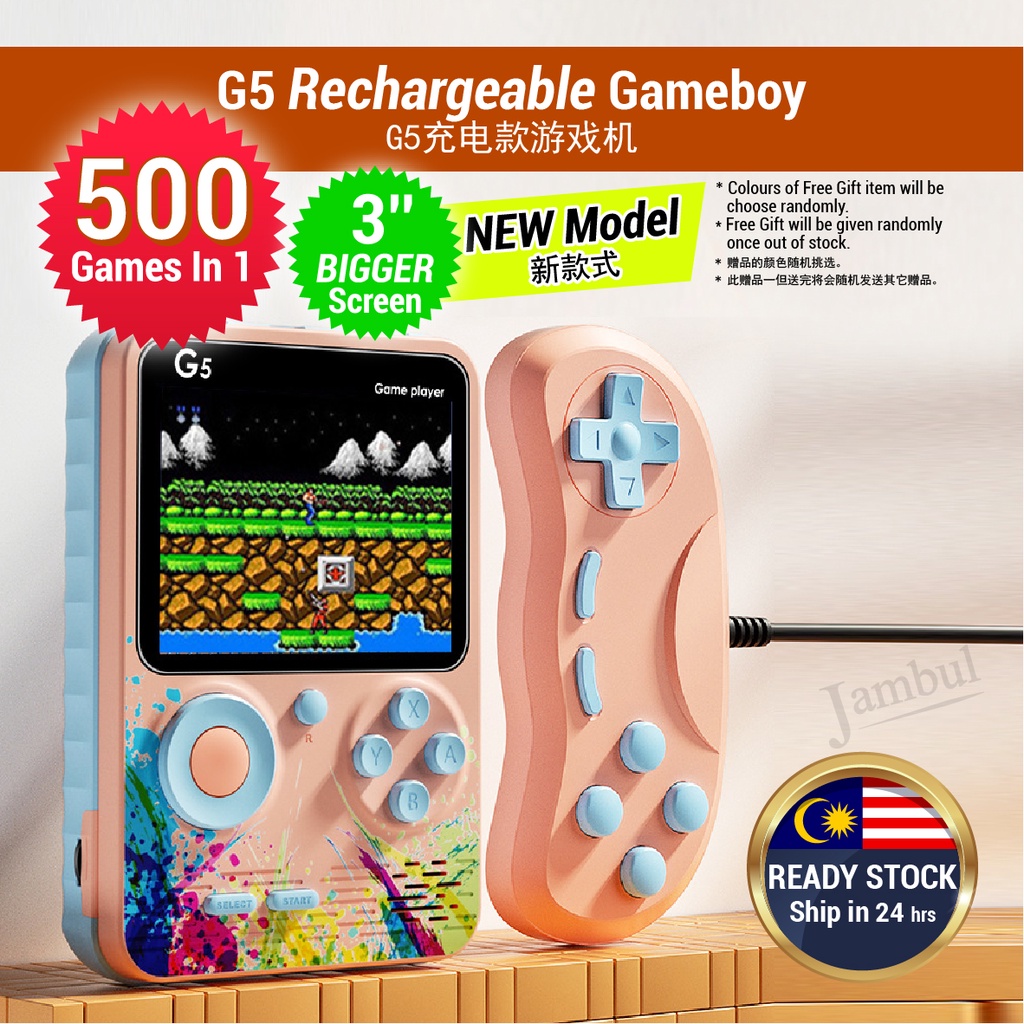 G5 500 Games In 1 Rechargeable Handheld Mini Classic Video Gameboy  Childhood Toys 2 Players Klasik Mainan Budak G5充电款游戏机| Shopee Malaysia