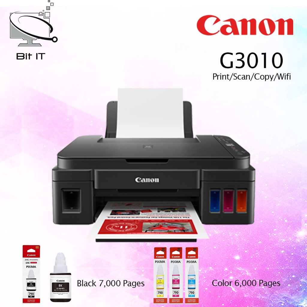 Canon Pixma G3010 All In One Ink Tank Wireless Color Inkjet Printer Print, Scan, Copy, WiFi (Do