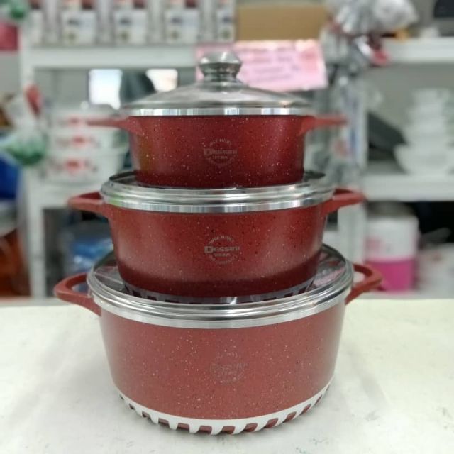 Dessini granite cookware imperial set 6pcs Shopee Malaysia