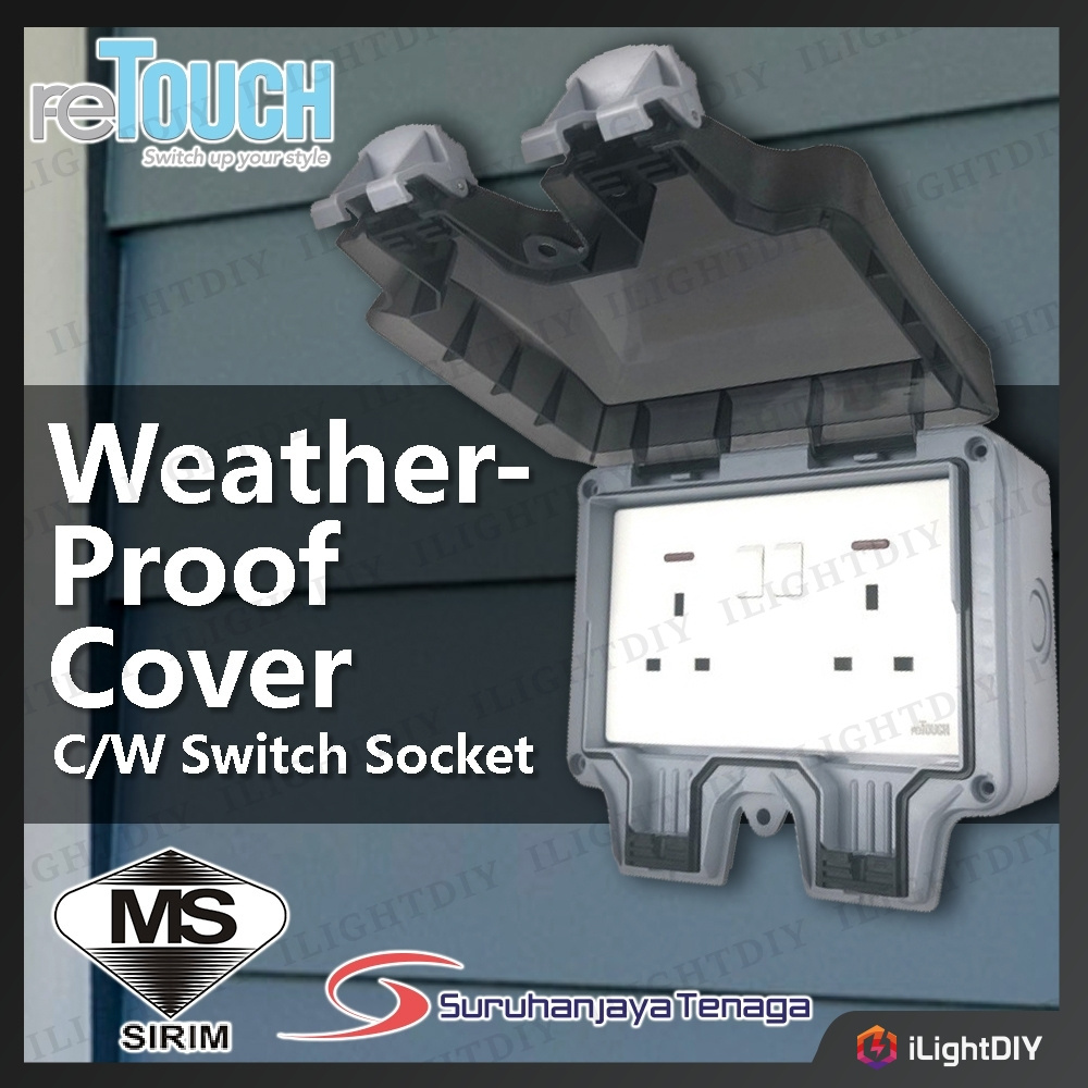 RETOUCH IP66 WEATHERPROOF COVER WITH 13A ULTRA RIMLESS SOCKET | Shopee ...