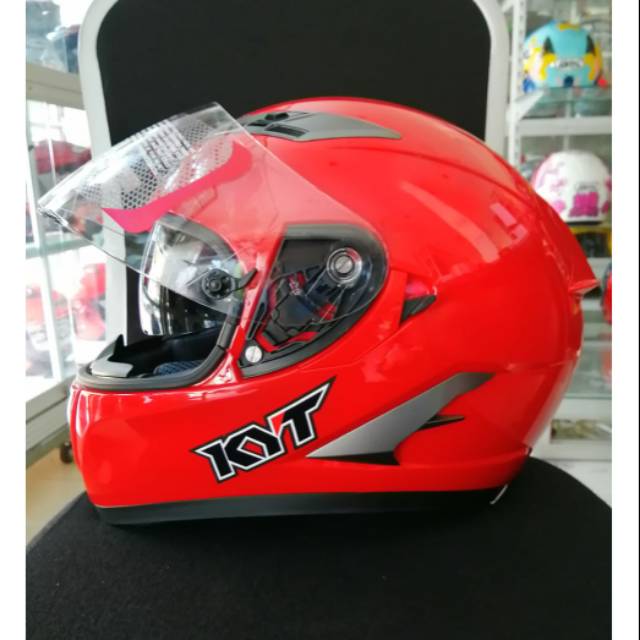 Helmet KYT FALCON FIRE RED DOUBLE VISOR Helmet FULL FACE DOUBLE VISOR