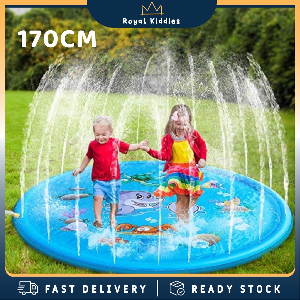 Splash Pool Sprinkle 170/100CM Children Inflatable Water Spray Game Pad ...