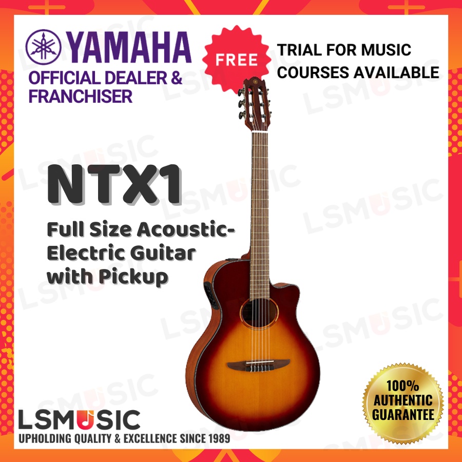Yamaha NTX1 Thinline AcousticElectric Guitar Full Size NylonString Guitar with Pickup Yamaha