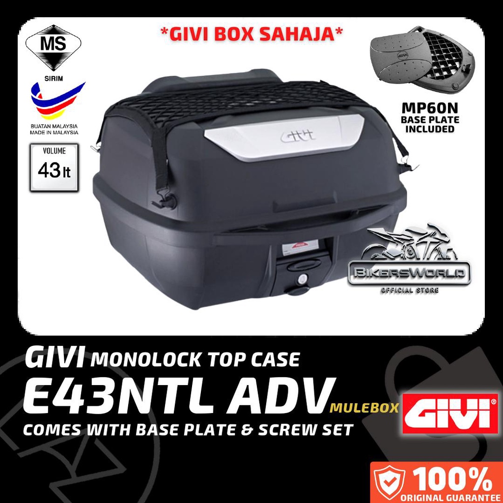 Kotak Givi Box Monolock Top Case Black Advance Tech E Mulebox E Ntl Storage Box Givi