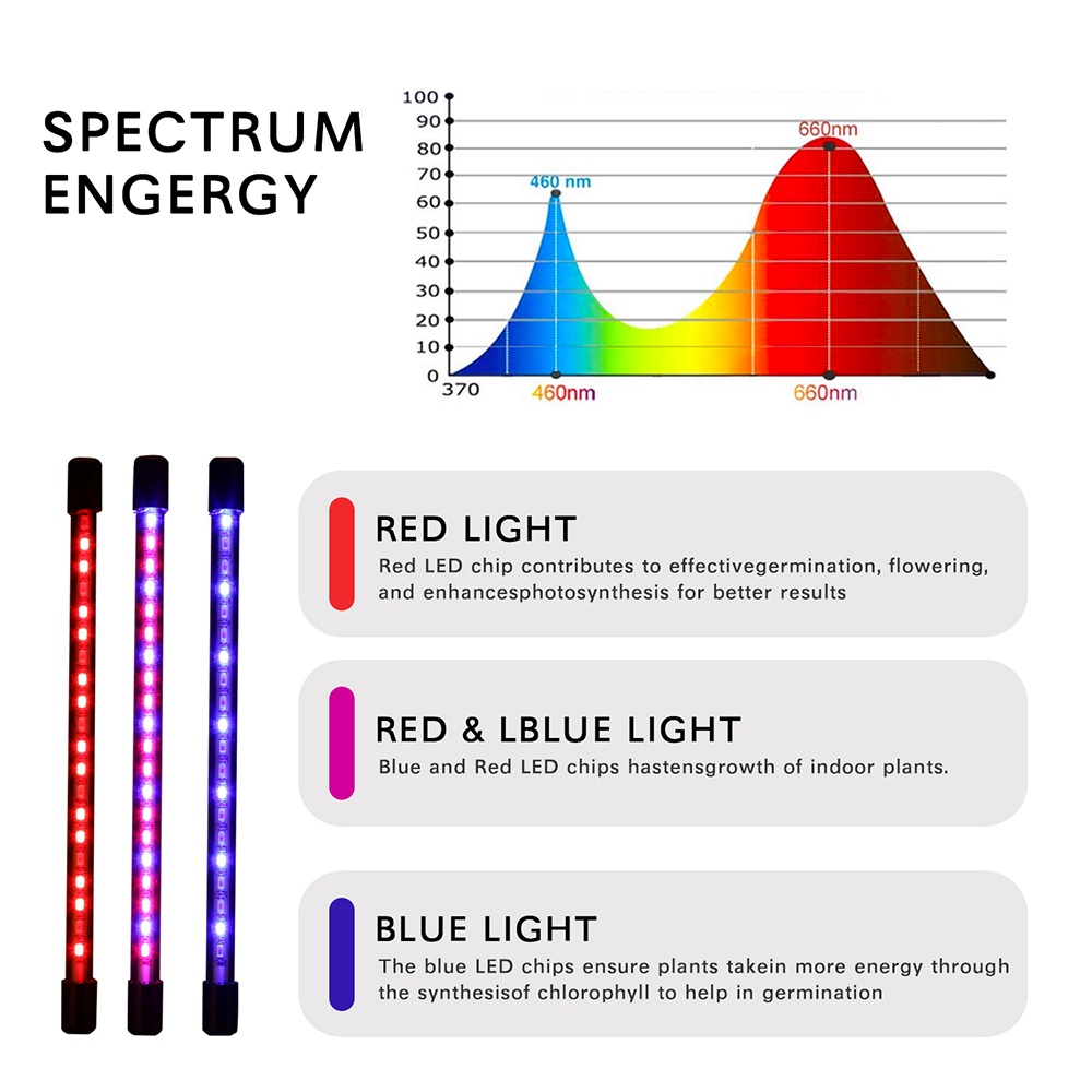 Timing LED Grow Light USB Phyto Lamp Full Spectrum Fitolamp With ...
