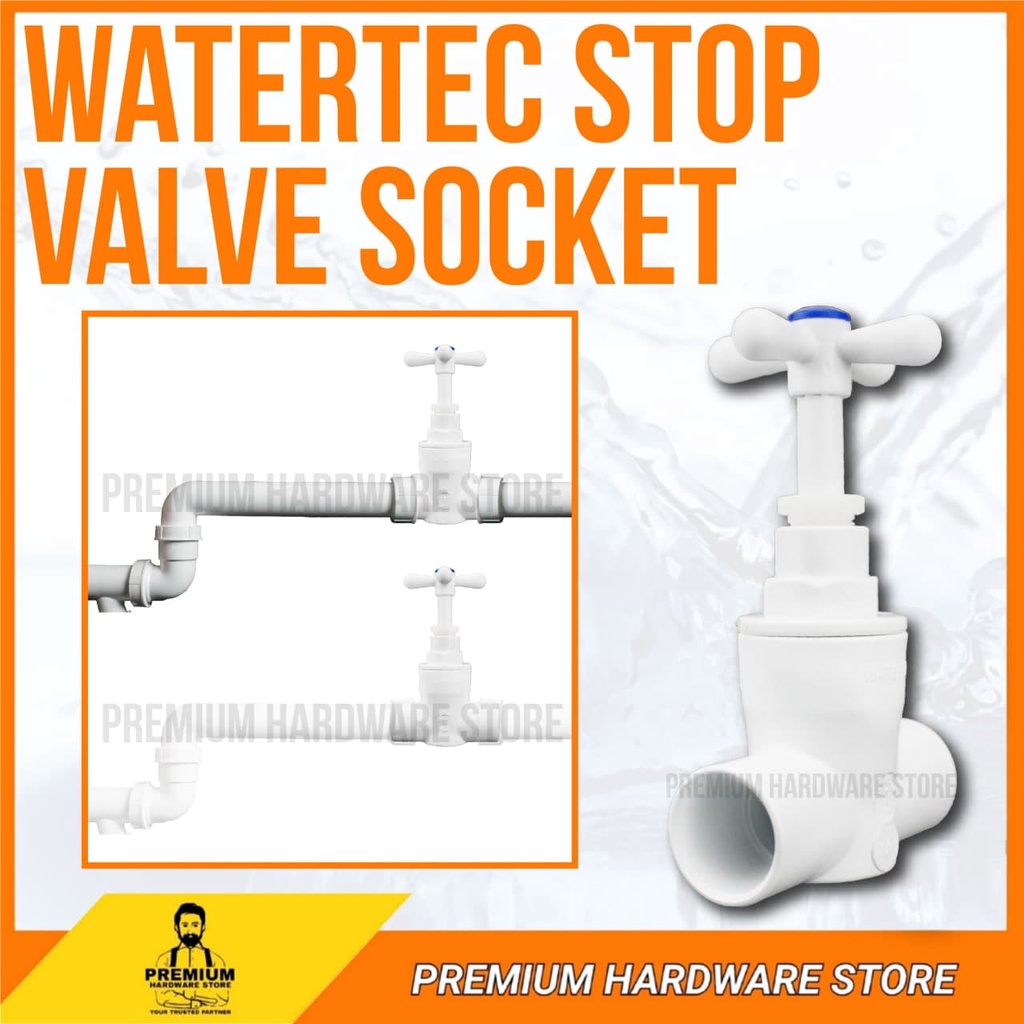WATERTEC Pvc Stopvalve Socket 15mm / 1/2 Inch Pili Penutup Paip Soket ...