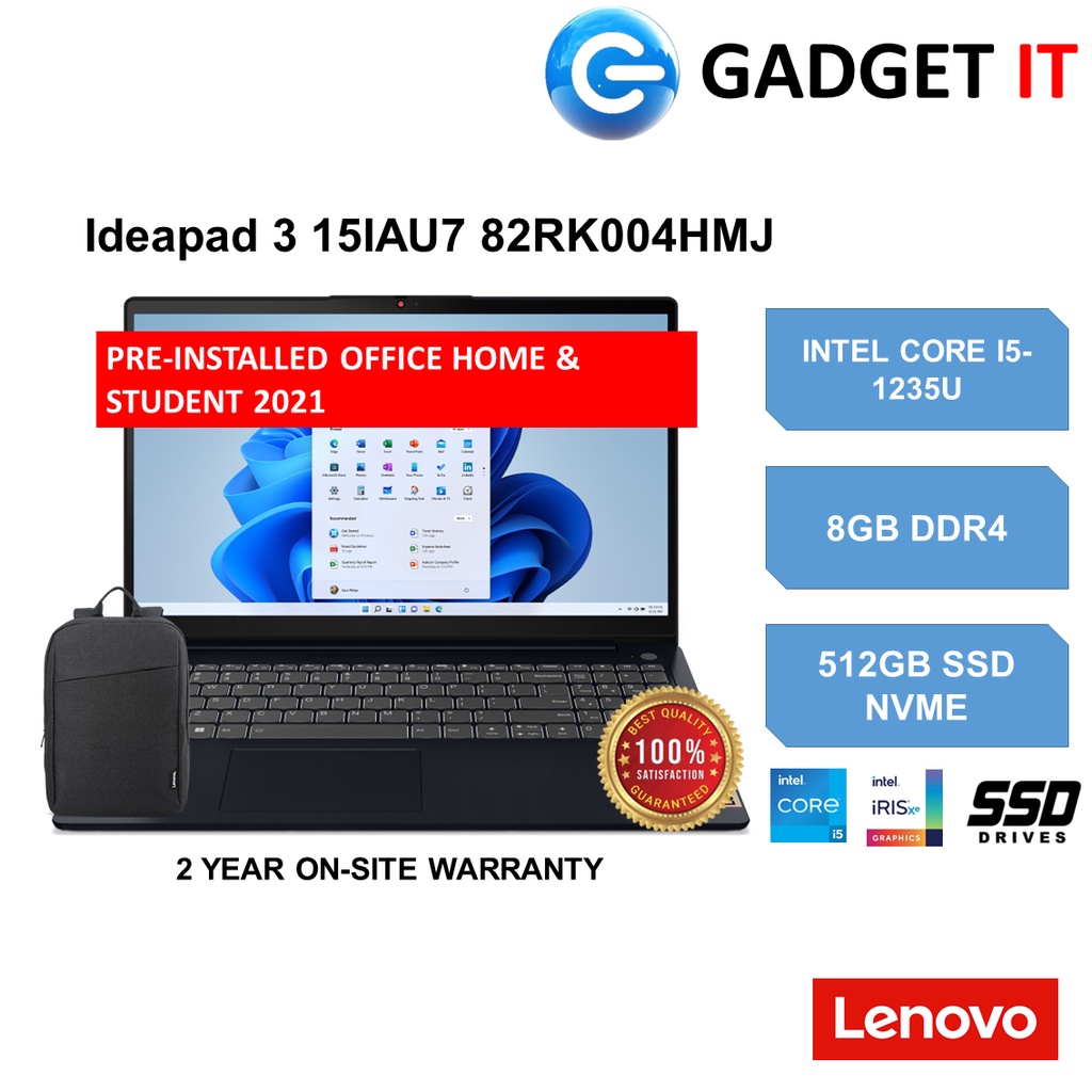 LENOVO IDEAPAD 3 15IAU7 82RK004HMJ / 82RK004KMJ / 82RK004JMJ LAPTOP (I5 ...