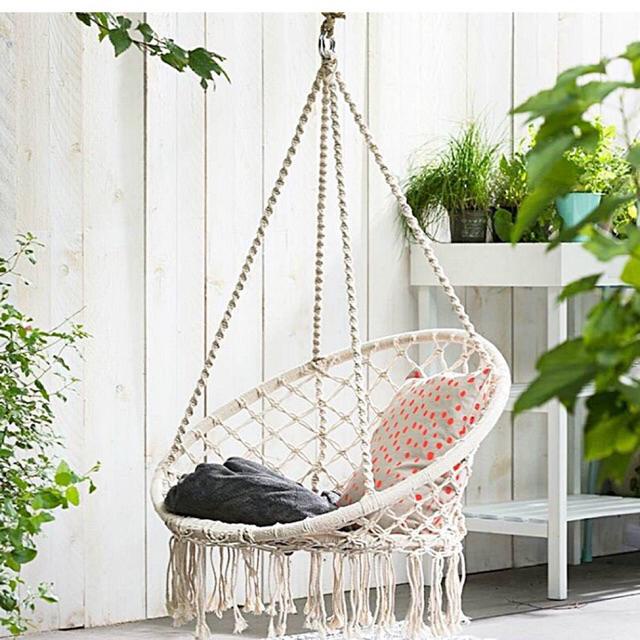 Ready Stock Round Hanging Swing chair Kids Adult Swing Round Hammock Outdoor Indoor Swinging hanging Single swing chair Shopee Malaysia