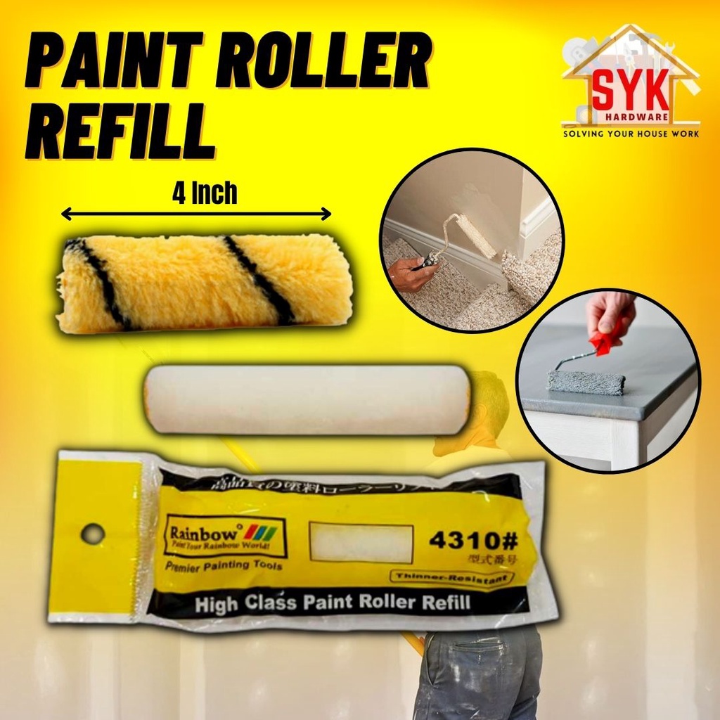 SYK High Quality Paint Roller Refill 4 Inch Painting Kit Tools