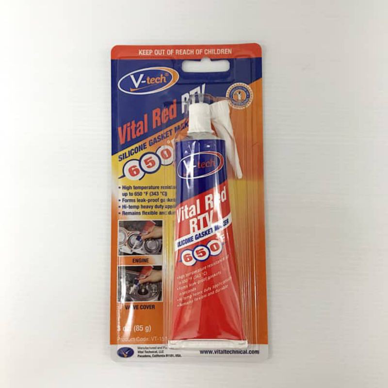 V-TECH 650F RED RTV SILICONE (85G) | Shopee Malaysia