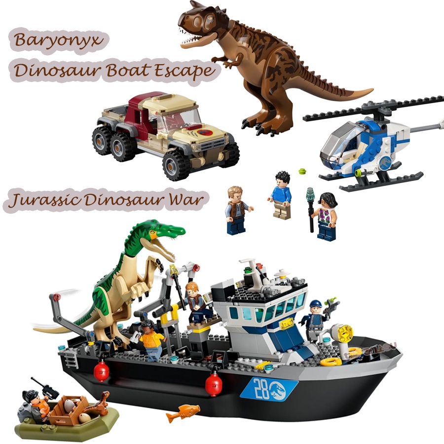 Jurassic World Carnotaurus Dinosaur Chase Baryonyx Dinosaur Boat Escape