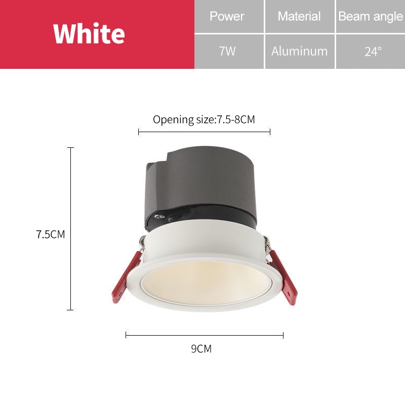 Trazos High CRI Deep Anti-glare Led Cob Downlight Narrow Embedded Ultra ...