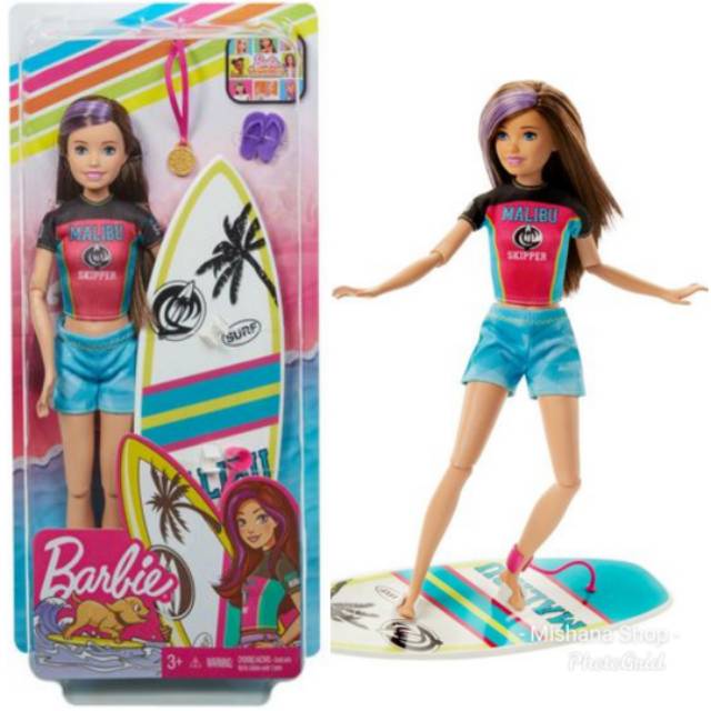 Barbie sports skipper surfing shop doll