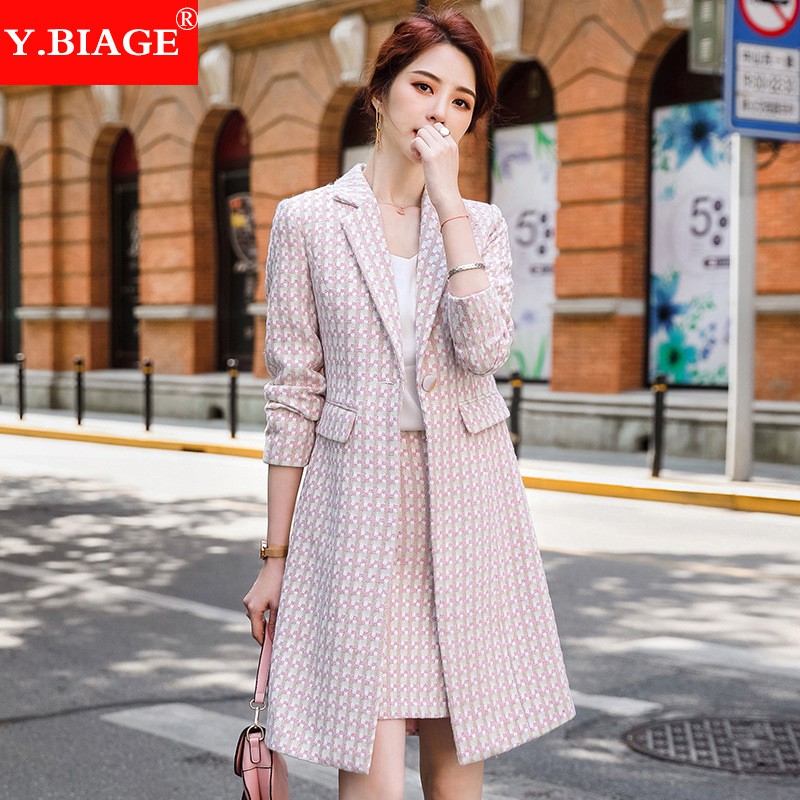 【Real Stock】Women's office set wear long blazer and pants 2 piece