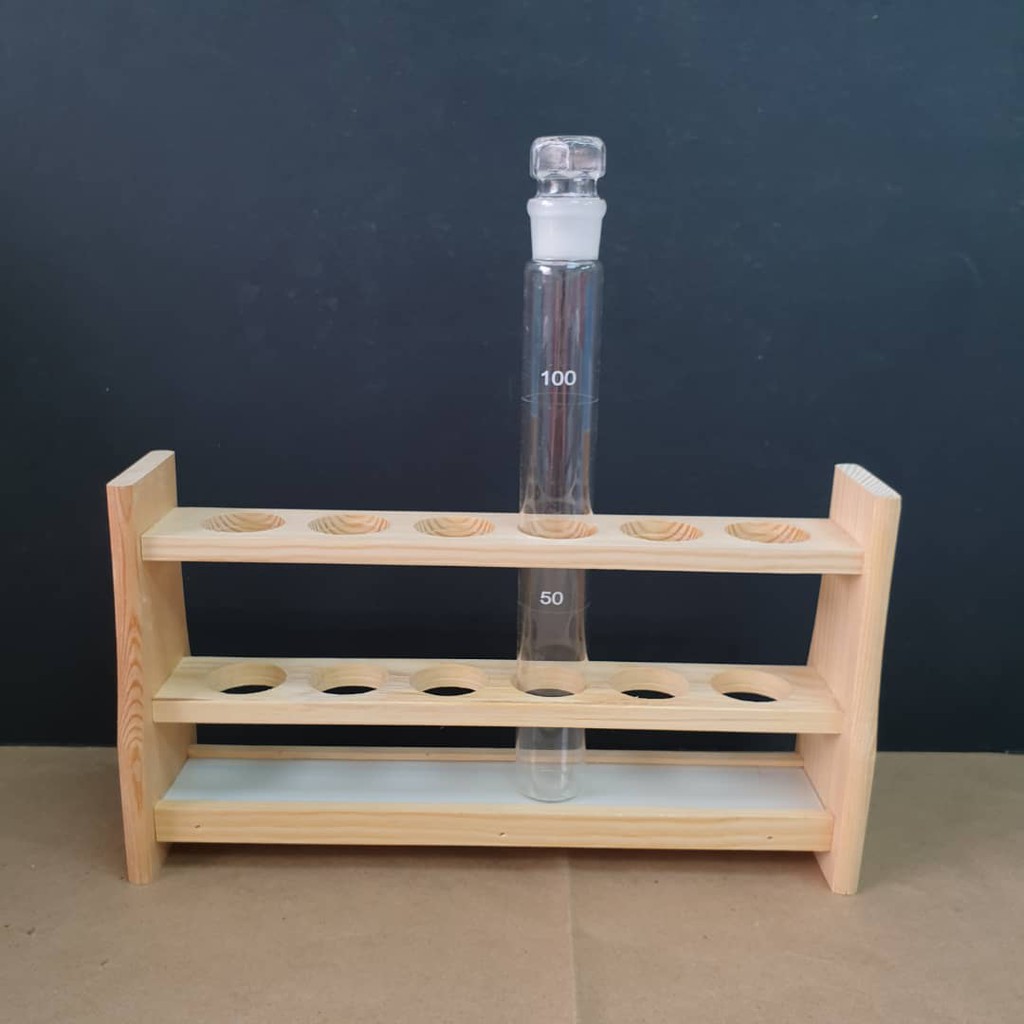 Colorimeter tube Rack Test Tube Lab use Wooden Stand READY STOCK