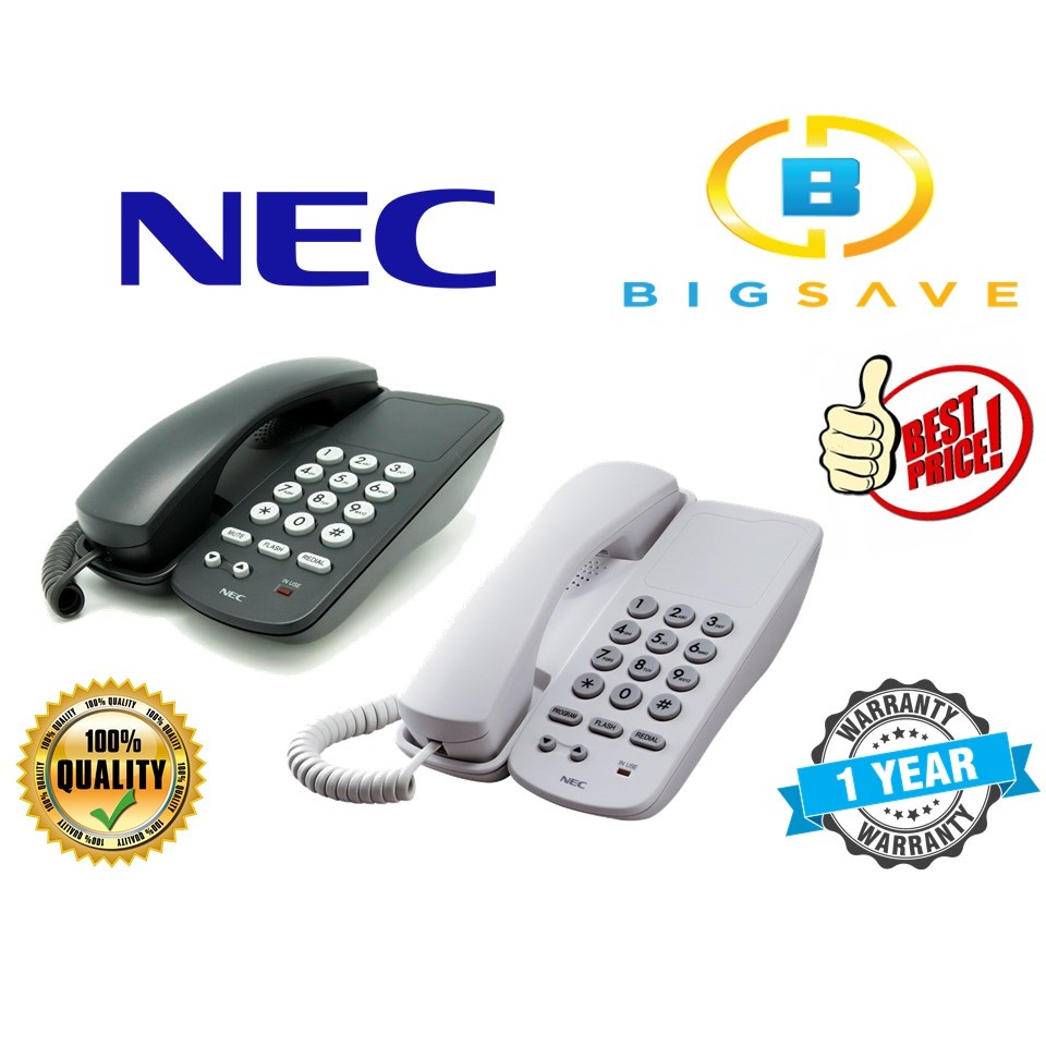 NEC BASIC SINGLE LINE TELEPHONE (SLT) AT-40(B)/AT-40(W) | Shopee Malaysia