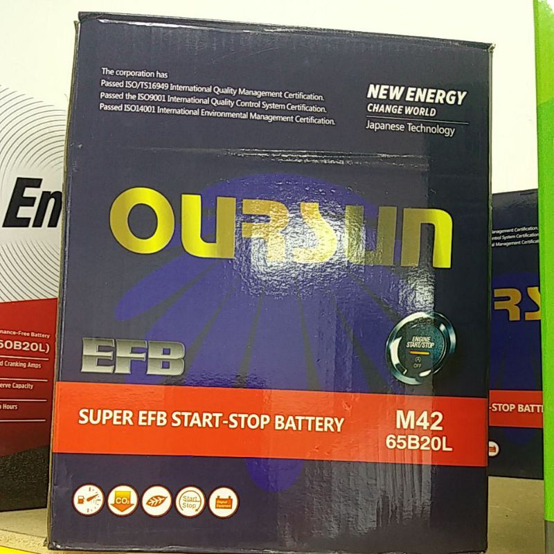 OURSUN M42L - 60B20L(EFB) STOP START BATTERY [BEZZA / SERENA/MYVI ...
