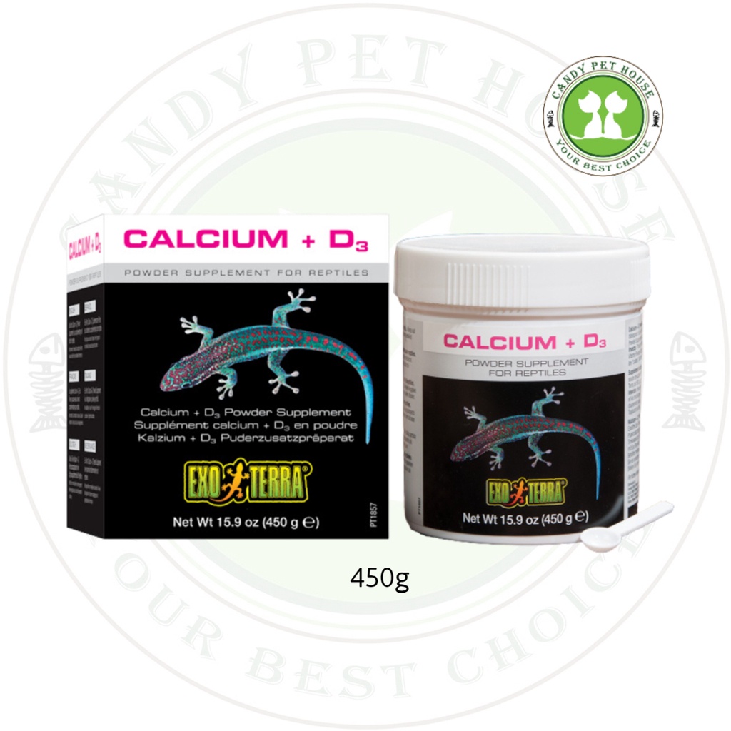 Exo Terra/Exoterra Calcium + D3 Powder Supplement for Reptiles 450g