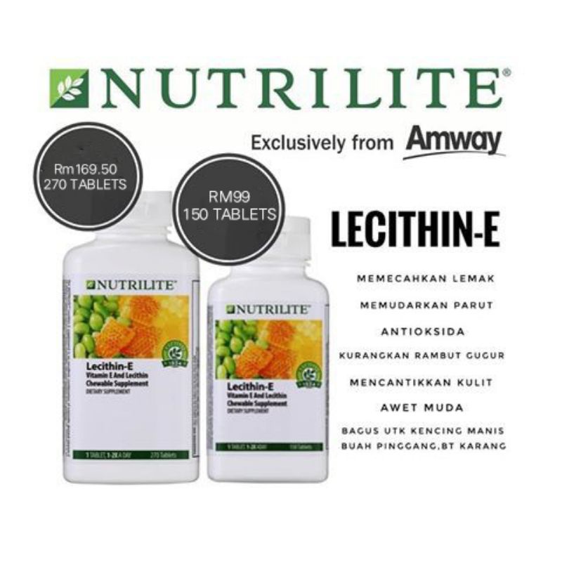 Amway Nutrilite Lecithin E 150 Tab270 Tab Shopee Malaysia