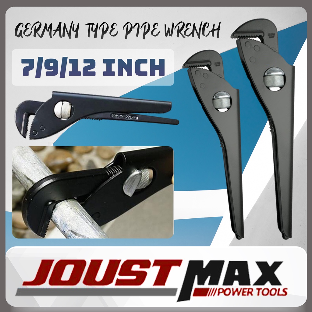 7 / 9 / 12 INCH GERMANY G-TYPE PIPE WRENCH STRONG JAWS ADJUSTABLE ...