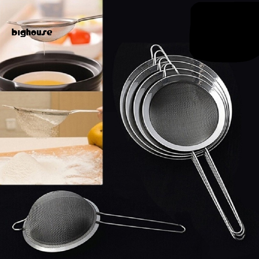 Big Kitchen Metal Fine Mesh Oil Strainer Flour Colander Sifter Sieve 