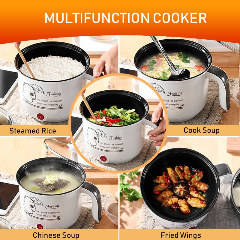 2 Layers Non Stick Mini Cooker Pot Steamer Tray Rice Soup Maggi Mee ...