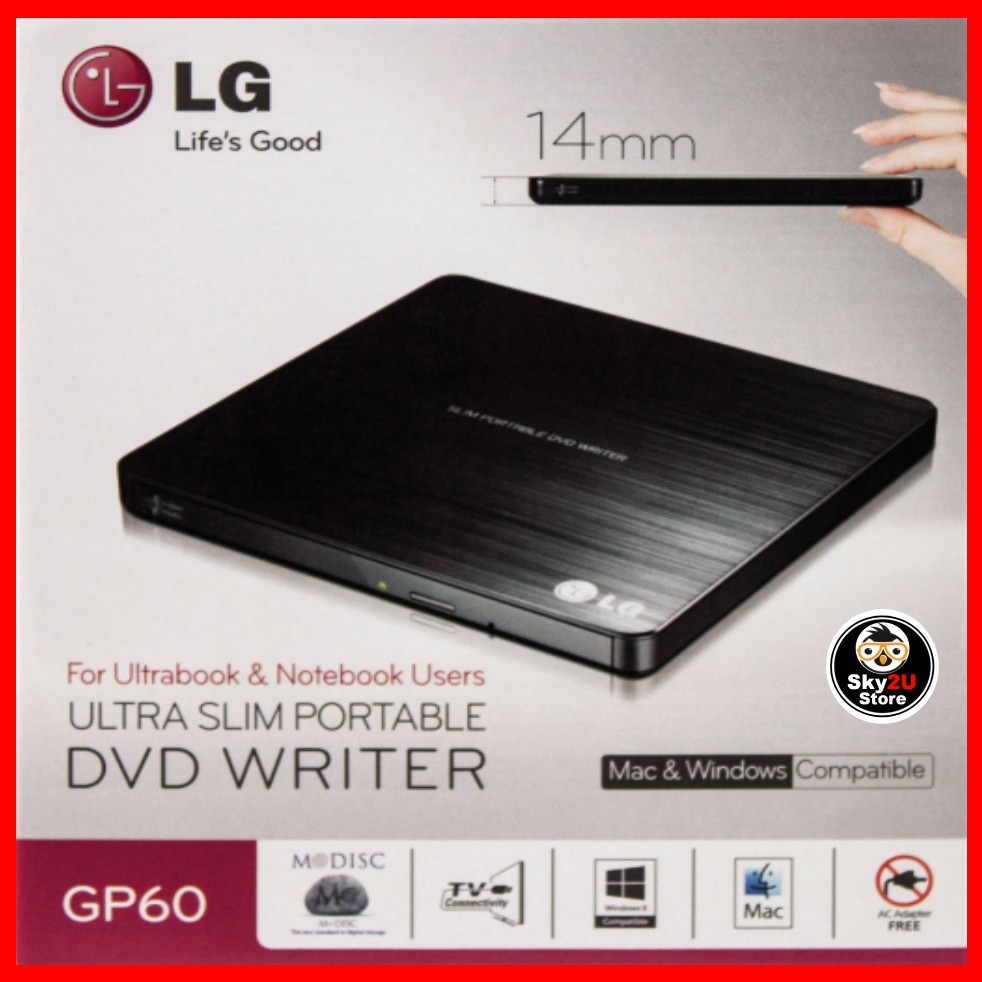 LG Ultra Slim Portable External 8X DVD Writer (GP60NB50) Shopee Malaysia