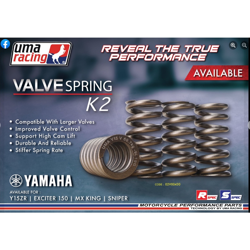 Valve spring K2 Uma Racing LC / Y15 / RS150 135LC & LATEST NEW MODEL