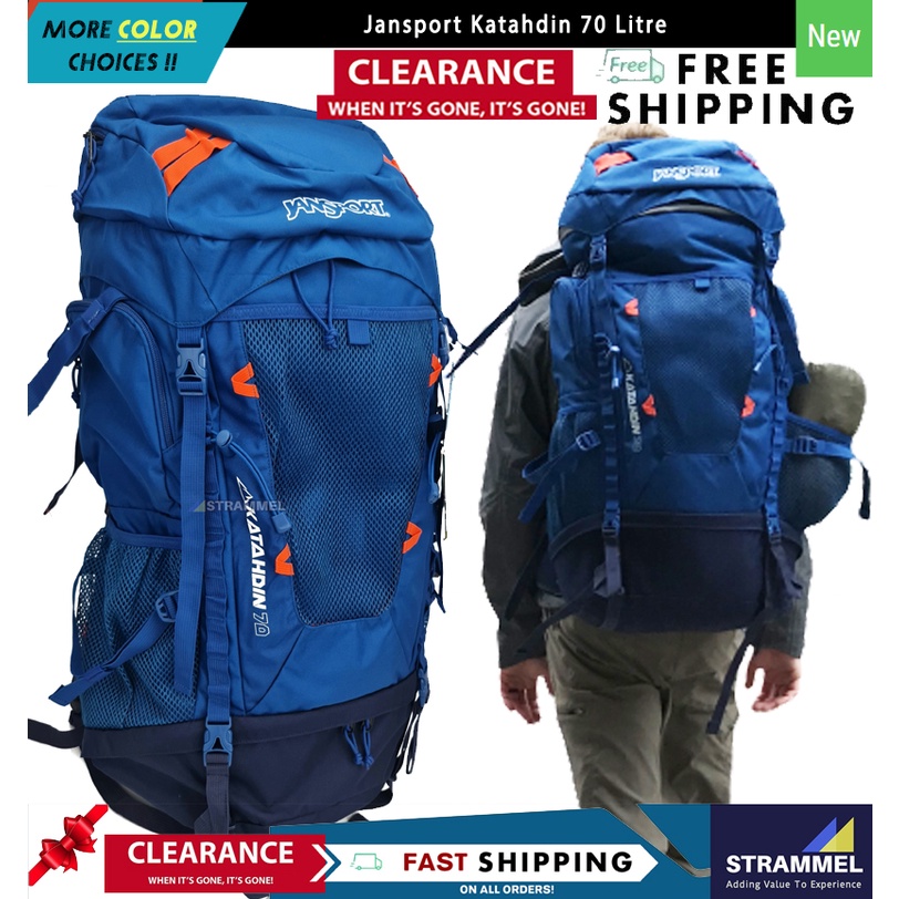 100 Authentic JanSport Katahdin 70 Litre Backpack Bag For Hiking Travelling Mountaineering Outdoor Ready Stock