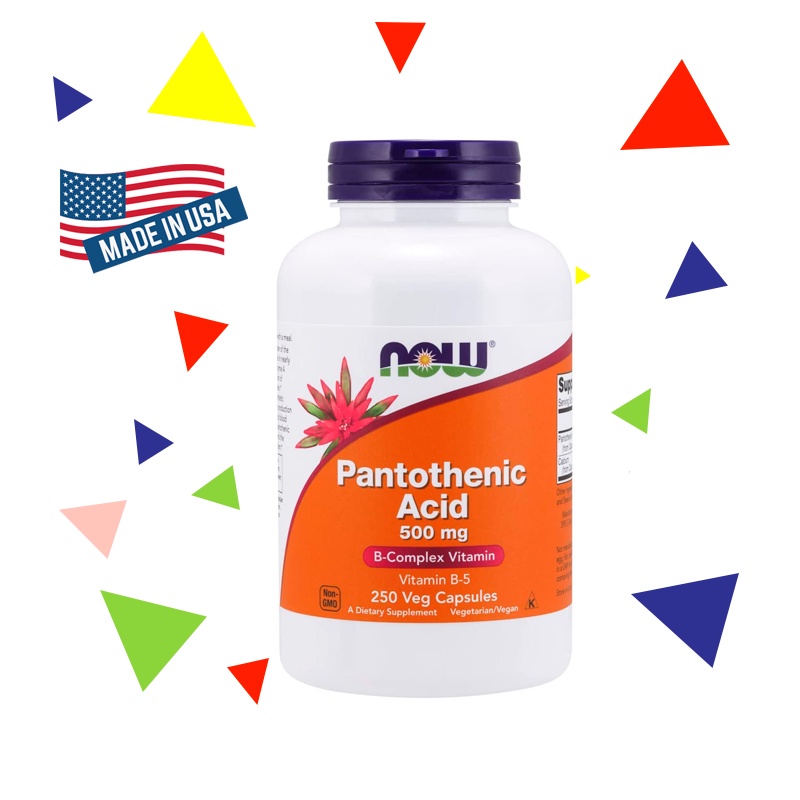 [EXP 2024] NOW Pantothenic Acid (Vitamin B5) 500 mg, Vitamin