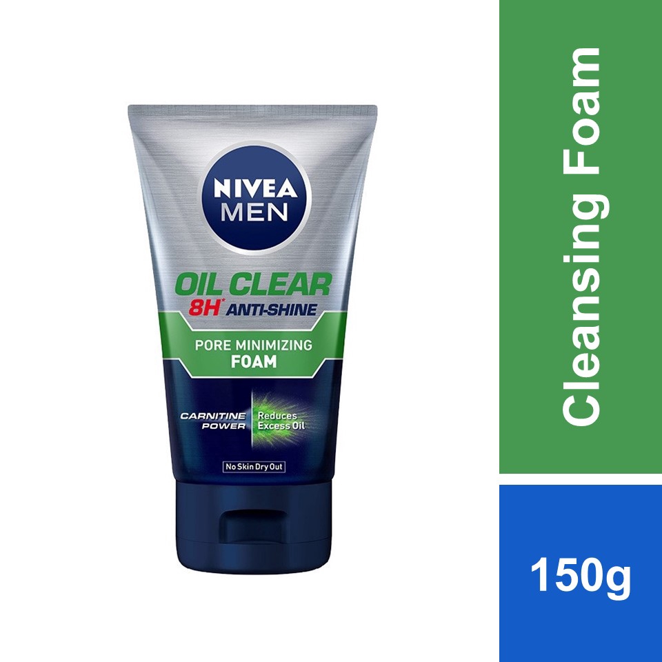 Nivea Men Bright 8H Oil Clear Pore Minimizing Foam 150g | Shopee Malaysia