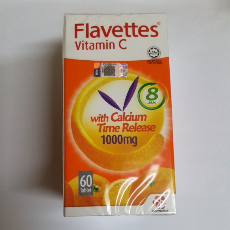 Flavettes Vitamin C With Calcium Time Release 1000mg Tablets 60s