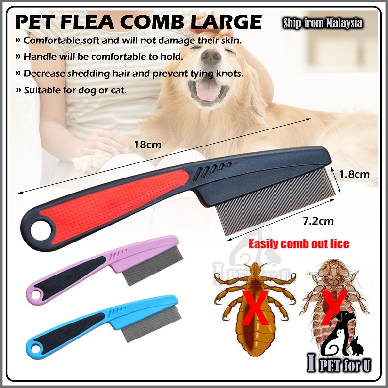 [Ready Stock] Pet Hair Flea Comb Stainless Steel Needle Comb Dog Cat ...