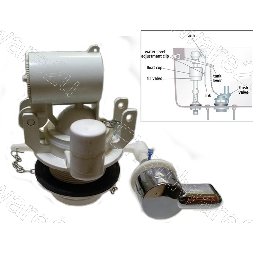 Toilet Cistern Flapper Flush Valve With Front Handle 58mm (FFV50FH