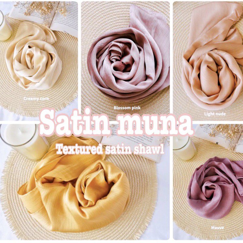 tutorial shawl satin muna